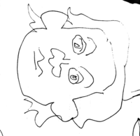 この絵は私が適当に描いた落書きですが、見ていたら何か見覚えがある顔  