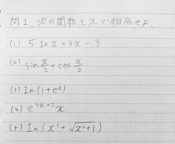 【急募】高校数学 微分の問題ですお願いします 以下の問題がわかりません。解答と途中式をお願いします(т т)