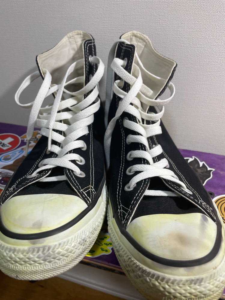 このやっすいconverseのソールをできるだけ早く自然な感じ黄ば
