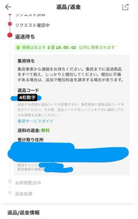 アリエク返品商品不良で返品申請して、昨日昼間に集荷業者からの