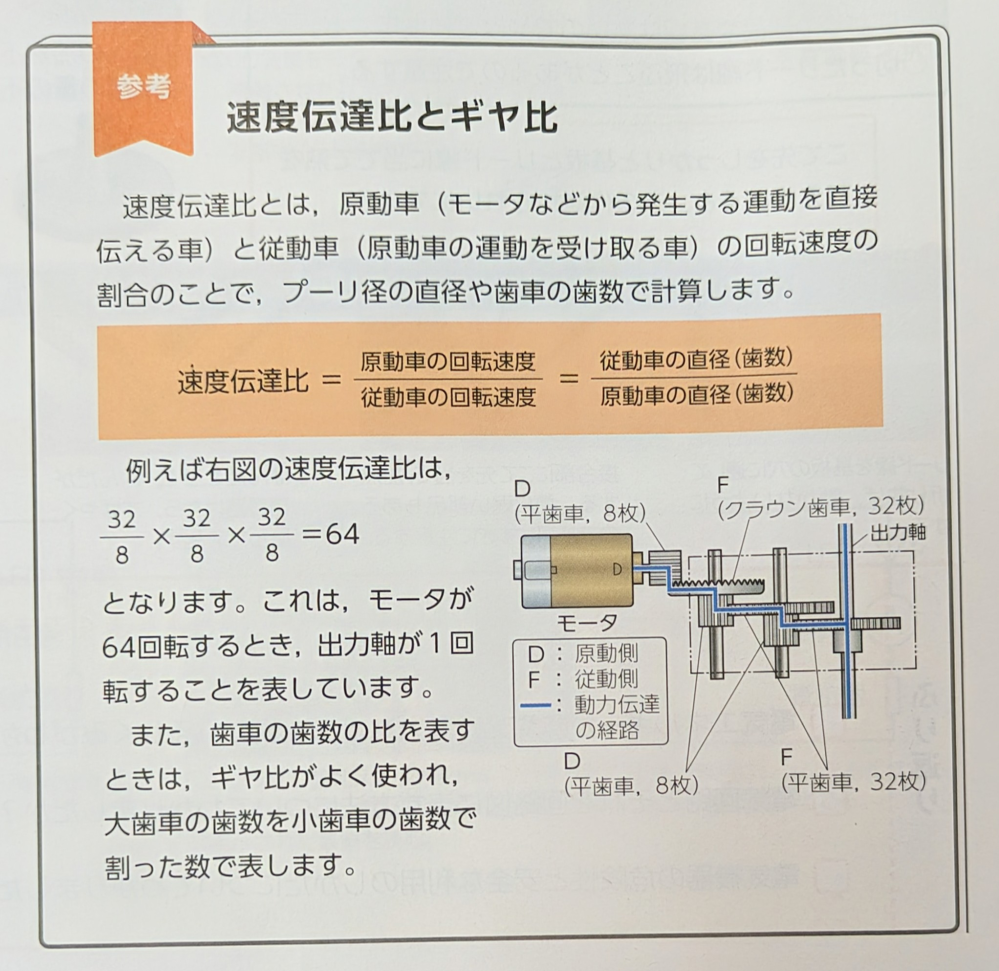 速度伝達比の文章問題を誰か作ってください！中3の範囲なので下の写真