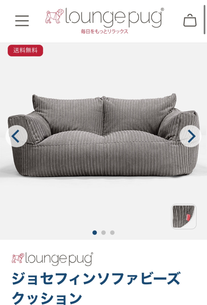Loungepugと言うブランドのビーズソファについて質問です