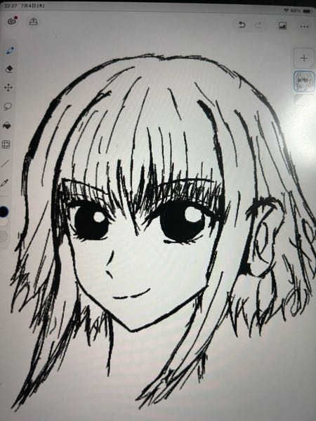 こんにちは。こんばんは。初めてデジタルでアタリも無し、元絵も無し