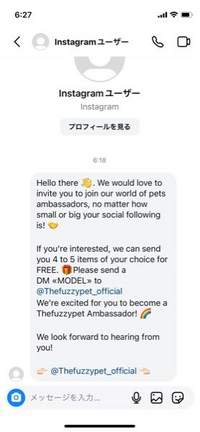 Instagramでメッセージが来ました。
訳して頂けますか？ 