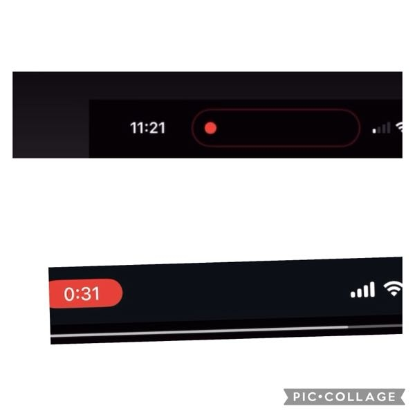 iPhoneの画面録画について教えてください 録画時に表示される、赤いマークですが この２つの違いはなんでしょうか iPhoneの機種の違い？または設定があるのですか？