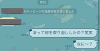 隠してある部分は私の名前です 送信取り消しして私の名前だけ呼んで1日くらい返信がありません 正直もやもやしてます 何がしたいんですか？最初既読無視してたからよくなかったですか？ 