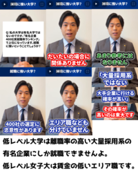 有名企業４００社ランキングって全然当てにならないのに、何故みんな信用してるんですか？特に女子大学とか追手門学院大学の学生です。 https://www.youtube.com/shorts/s1q5SfO0lKM

Q
私の大学は有名大学では無いのですが、「有名企業４００社実就職ランキング」で上位になっています。就職に強いという事でしょうか？

A
だいたいの場合に関係ありません...