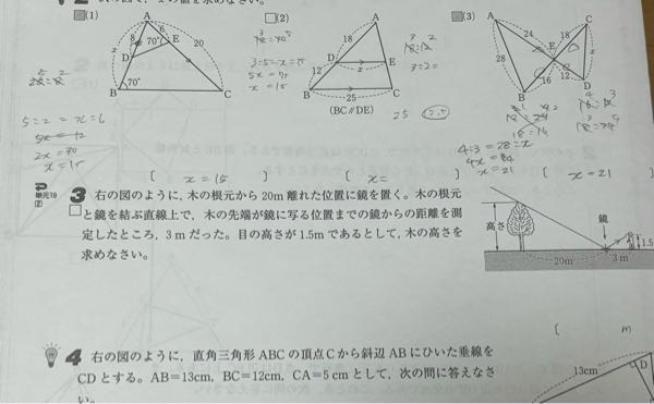 ２-２ と３を教えてください 中学生3年生 数学 相似について 至急でお願いします