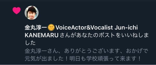 なんと、あのソニックの声優さん金丸淳一さんからいいねが来てしまいましたこれっていいことでしょうか？