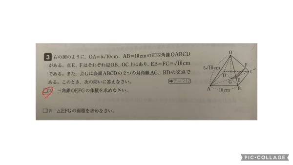 中3三平方の定理 画像の（1）の問題が全く分かりません‼︎数学の得意な方もしよろしければ馬鹿でも分かるように解説して頂けないでしょうか？お願いします‼︎ 答えは160√2/3㎤だそうです！！