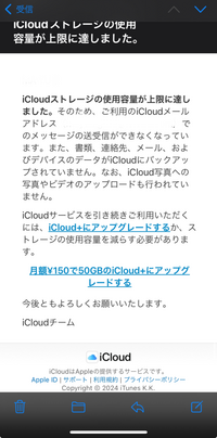 このメールが昨日届きました。今日の夕方頃気づいて早急に削除  