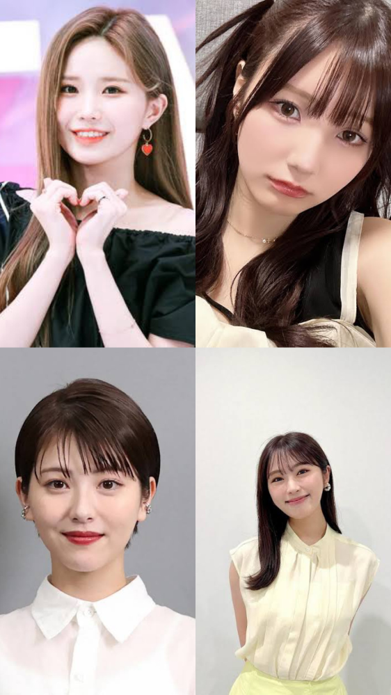 fromis_9のハヨンさん、YouTuberのかすさん、浜辺美波さん、渋谷凪咲さんに似てると言われた事があるのですがどういう系統の服やメイクが似合うと思いますか？ pcはブルベ夏冬、骨格はウェーブ、顔タイプはフレッシュです。