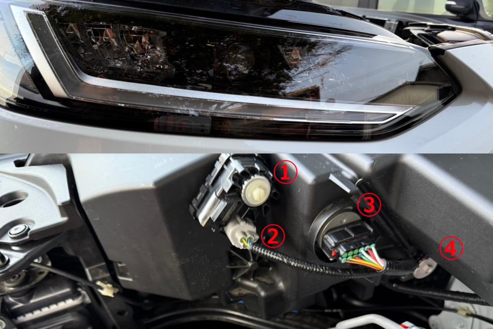 ホンダ ZRV ヘッドライト 右側 新車取り外し　ADB付き ホンダZR-VのヘッドライトLEDの外し方を教えてくださいヘッドライト