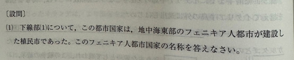 世界史の過去問を解いていたら下記の問題が出てきました。シドンと書いたのですが、答えはティルスでした。違いを教えてください。