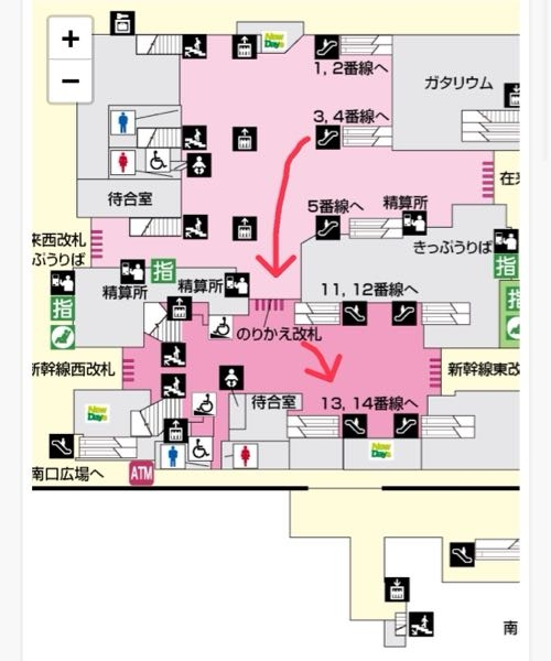 上越新幹線（新潟→東京）にeチケットで乗車しようと考えています。 仮に新津駅から乗車して3番線ホームで降り、そのまま画像のように乗り換え改札から13番線ホームに行く場合、乗り換え改札にSuicaを当てた時点で新津-新潟間の乗車料金（330円）は取られている状態になるのでしょうか。 最初は新潟駅に到着したら在来線改札で一度降りて、少し遠回りして新幹線改札から乗りたい番線へ向かう感じにしようかなと思ったのですが手間かかりそうだなと思いまして... 新潟駅の乗り換え改札にタッチしたら新津からの330円は引かれ、すぐにチャージしてある新幹線用に切り替えられるのでしょうか 2回タッチするとかはしなくてもいいのでしょうか？