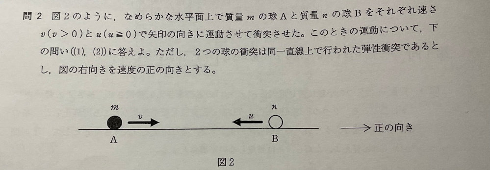 高校物理の質問です 衝突後の2つの球の速度を求めよ この問題がわからないので教えていただきたいです