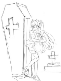 至急イラストのラフ画なのですがこちらのイラストにアドバイスい  