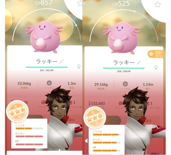 ポケモンGO どちらのラッキーを育てるべきですか。まだ育てない方がいいですか。