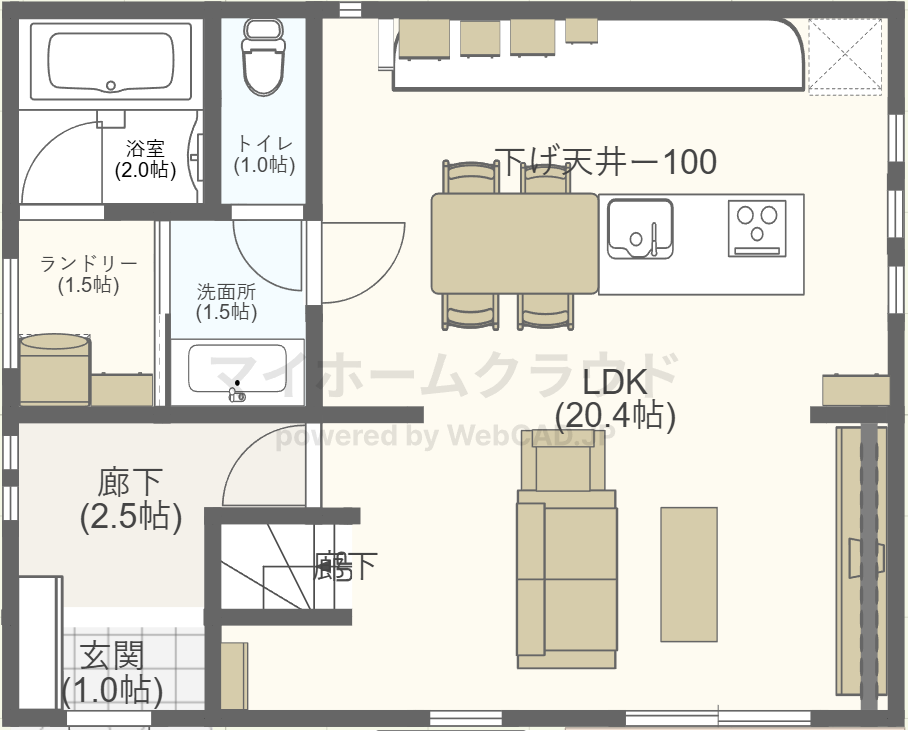 洗面室入口のドア、トイレドアの開き方向について質問です。 注文住宅の図面を検討しているのですが、LDKのキッチンダイニングから洗面室に入って左に洗面台、右にトイレ、突き当りは引き戸を境にランドリー兼脱衣室があります。 ※画像添付してます。 ①当初は洗面室のドアをつけなかったのですが、ドア無しだとトイレの音漏れや、ドライヤーの音が気になると妻から言われてドアをつけてみたのですが、 実際音は気になりますでしょうか。 ドア無しの方が洗面室が明るくて、LDKの抜け感もあるメリットが大きいと思いまして・・・造作洗面台なのでお客さんに洗面台を見られても見栄え上問題ございません。 ドアがダイニングテーブルに近いので不便かと思います。 ②トイレドアの開き方向ですが、洗面室にドアがあれば、添付画像の様な右開きでよいと思いますが、洗面室にドアがない場合は、反転して左開きの方が導線上スムーズだと思いますがいかがでしょうか？現状だと洗面室に入って回り込んでドアを開ける開き方なので不便かと思います。 図面上だと実感が湧かないのでアドバイスよろしくお願いいたします。