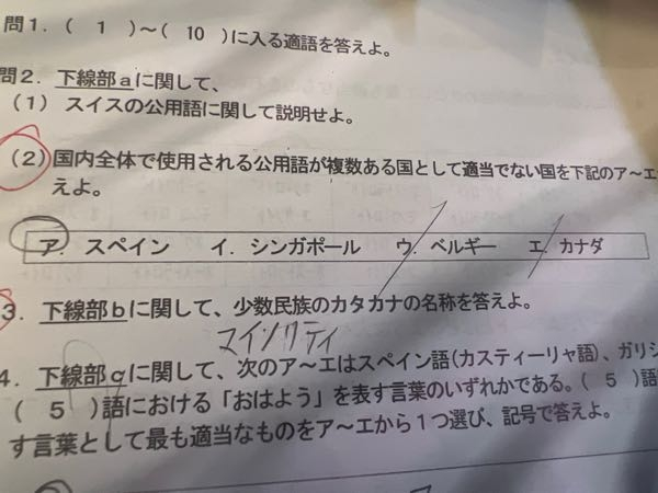 (2)はスペイン語で間違いないでしょうか？