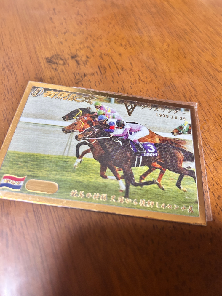 遺品を整理しているとこちらの有馬記念の競馬のプレートが出てきたのですが、これはどういう商品なのでしょうか？ しっかり重さがあり、安っぽいものでは無いのかなといった印象なのですが、なんと検索すれば出てくるのでしょうか？