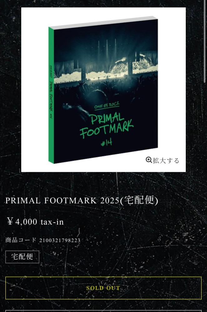 完売品ワンオクワンオクロックB'z 2025 プライマルPRIMAL