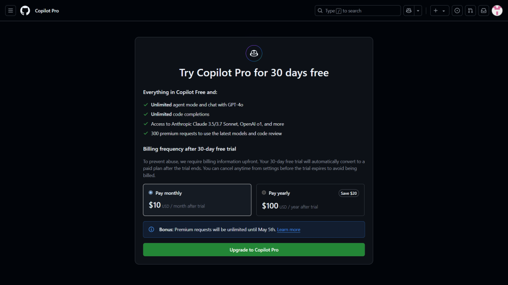 github copilotを使いたいのですがこの表示から先に進めません。 アイコンを押しても無表示です。