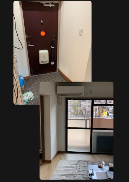 この玄関、開けてた状態で エアコン設置しました！ 昨日風強かったので、風が玄関から侵入してきました。 埃とか、は大丈夫ですかね？ 一応、フローリング綺麗に掃除機かけました。