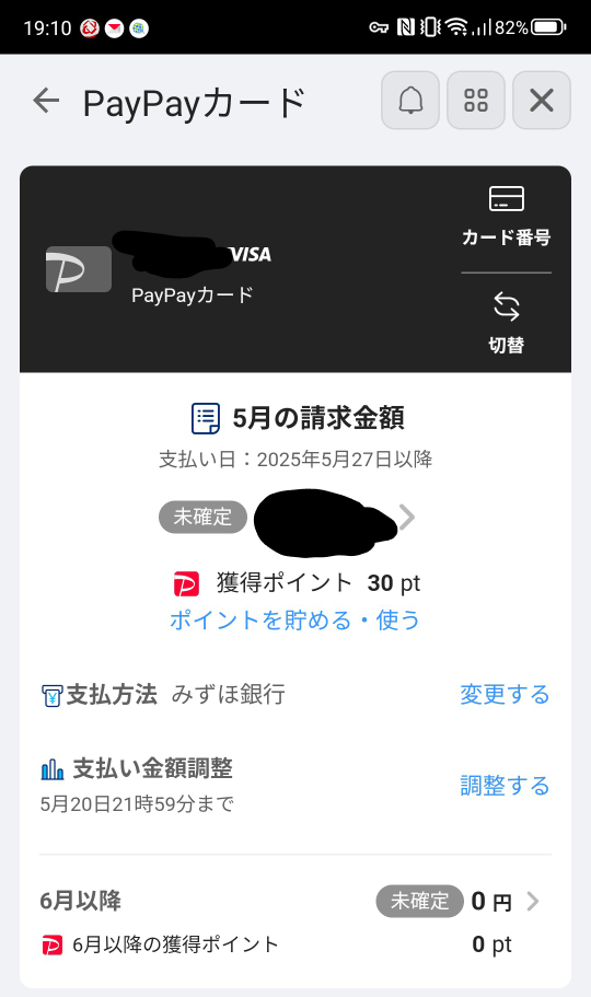 paypay カードのクレジットカードの支払いのことで質問なのですが、の4月1日から使用して5月27日、未確定は、わかりますが、5月1日使用したときに、6月の決済になるのでしょうか？ 教えてください。画像は、こんな感じです