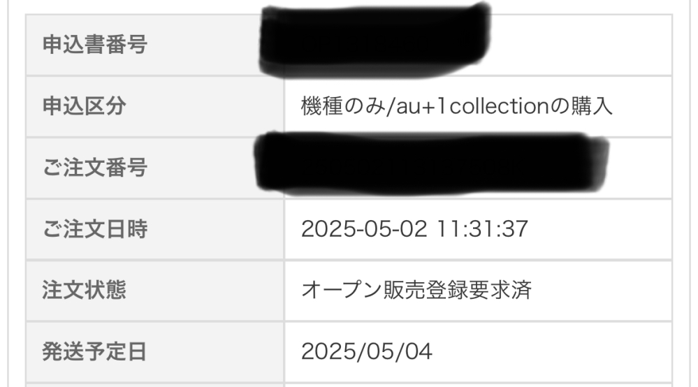auオンラインショップの質問です。 現在の状況では審査中との事でしょうか？ 発送予定日等のメールはまだ来ていません。