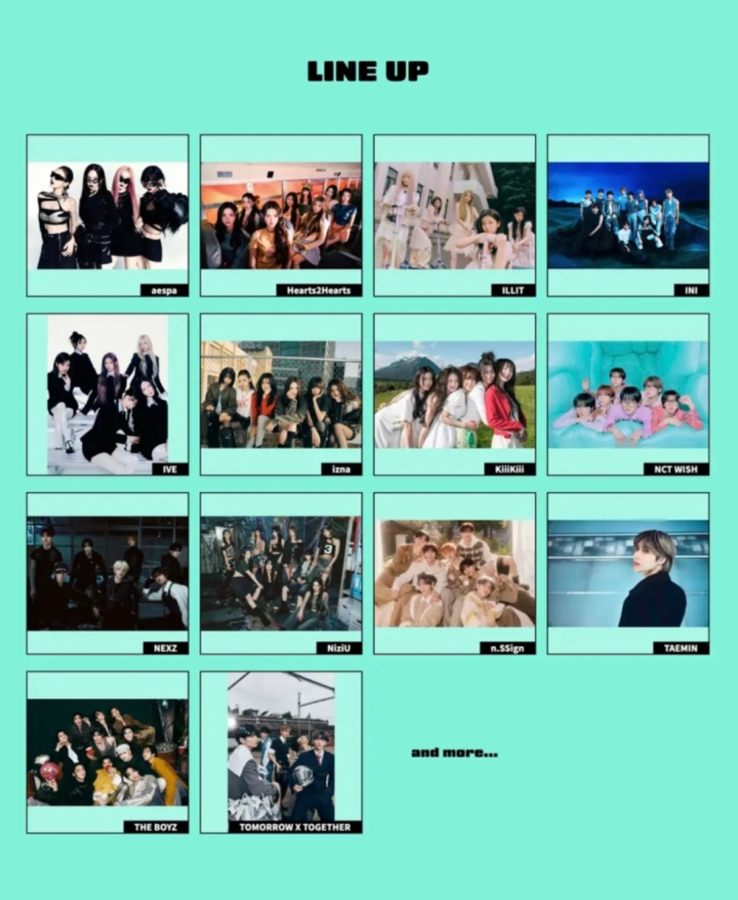 「2025 show! 音楽中心 in japan 」に、参予定なのですが、合同コンサートが初めてで大体1グループどれぐらいの披露時間ですか？分かるならですが、大体披露曲は、どんなものですか？ （新曲、代表曲など）