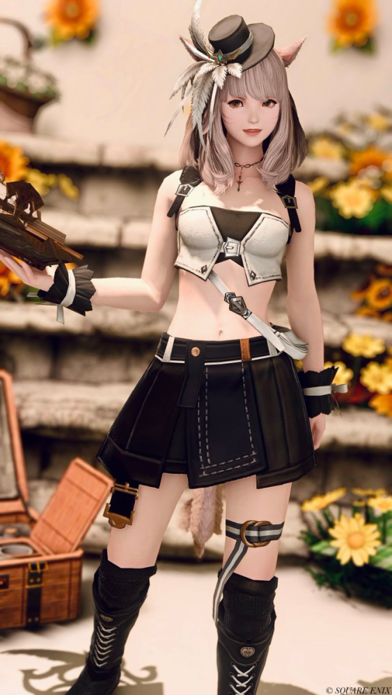 ファイナルファンタジーXIVの画像の頭装備と脚装備を教えてください
