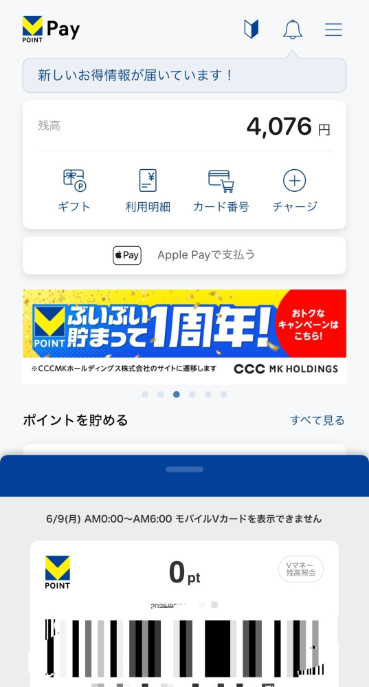 至急です。 Vポイントpayを使いたくて三井住友銀行の銀行ポイントと連携したのですが上の方には残高があるのにも関わらず下の方は残高がありません。 この状態で支払いはできるのでしょうか？ できない場合、どのようにしたら支払える状態になるのか教えていただきたいです。 よろしくお願いいたします。