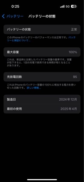 iPhone15を買って2ヶ月ちょい経ちました。充放電回数95ってめっ 