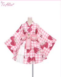 to Alice いちご柄 浴衣ドレス♡Mサイズ♡ toalice トゥアリス いちごギンガムチェック浴衣セット 浴衣