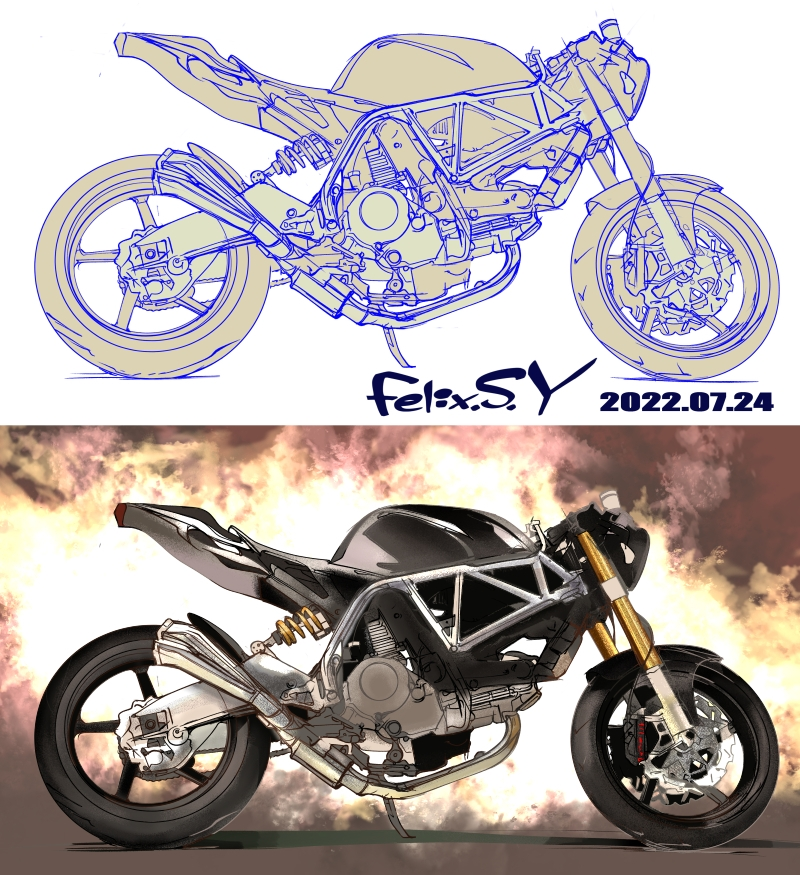 エイプ純正の三又トップブリッジをそのままでns-1のフロント