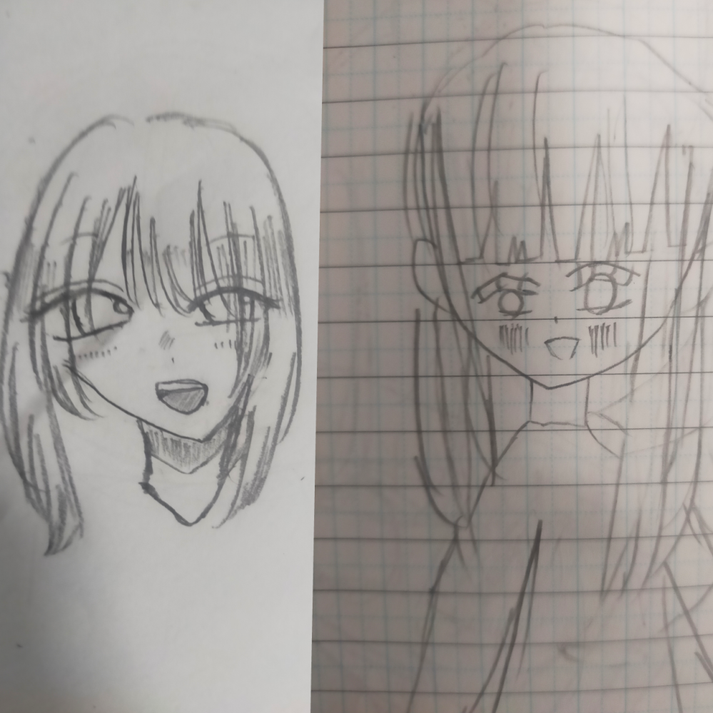 小学5年生です!!右のイラストが小3に描いたもので、左のイラ