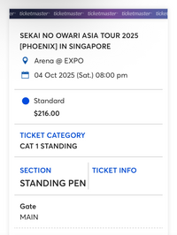 Ticketmasterのチケットでセカオワのアジアツアーの - Yahoo
