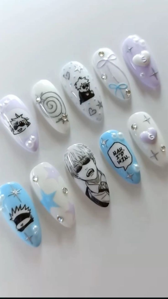 どうやったら画像のようなイラストをネイルチップに描けるか手順を教え