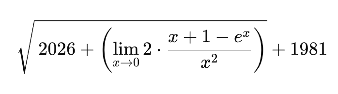 極限の計算です 値はズバリ何になるでしょうか。