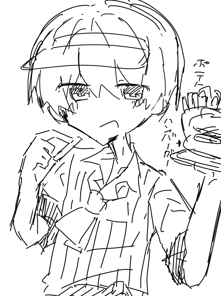 中一男子です。まだ下描き状態ですが、イラストの感想、アドバイ