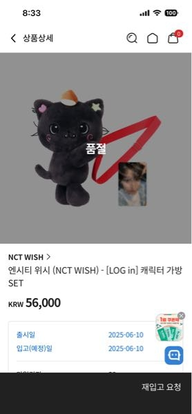 NCTWISHのぬいぐるみバッグを購入したいのですが、ktown4uな