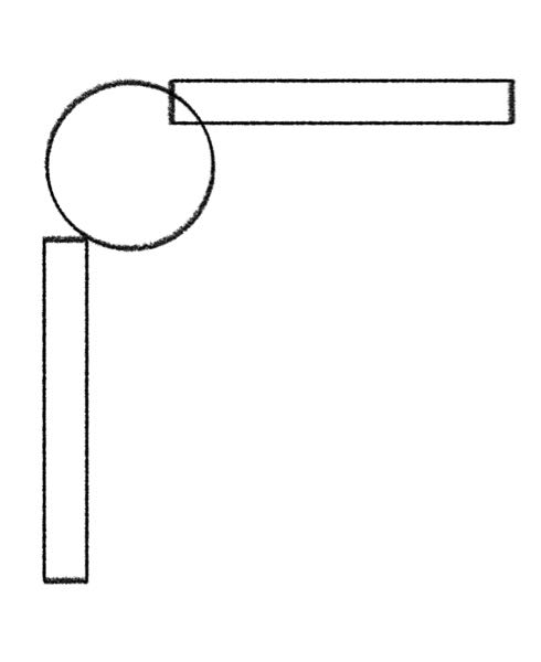 3DCADの操作の練習で過去に使われた第三角法の図面を3Dにしています。 丸パイプと角パイプが図面だと縦の角パイプのようになっているのですが、3DCADの画面上では横の角パイプのように干渉してしまいます。 どこのサイズを計測しても図面通りなのですが、3Dだと図面通りになりません。 これは放って置いてもいい問題でしょうか？ それともどこかが間違っているのでしょうか？