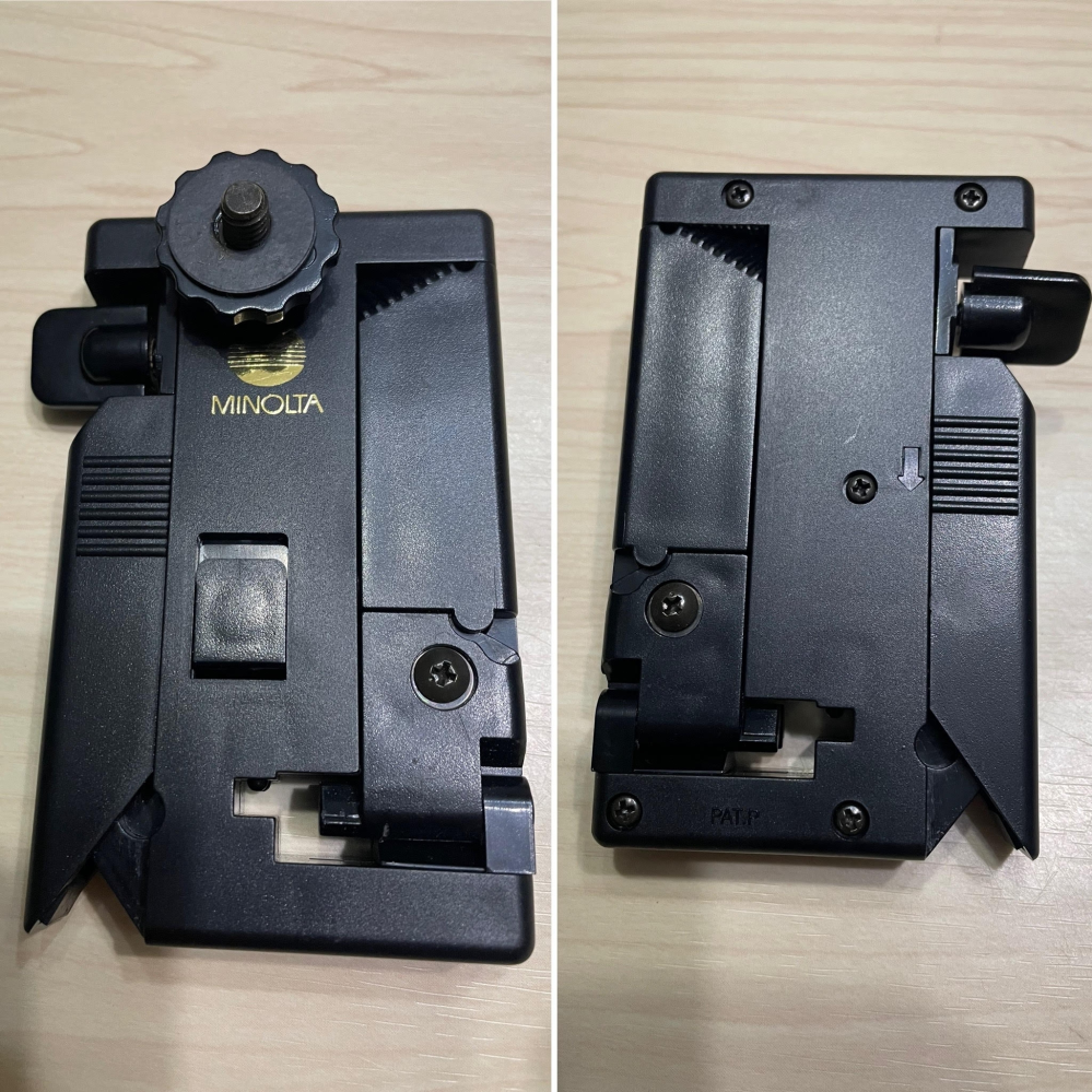 これは何ですか？ ミノルタのカメラに使うものでしょうか？ 触ってみましたけど何に使うのか、どの形が正解なのか分かりません、、、。 詳しい方、教えてください！ よろしくお願いします。