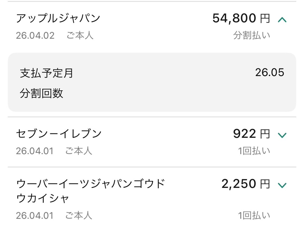 クレジットカード有識者の方に質問です。 先週iPadをクレジットで購入しました。 支払いの際、10回分割払いを選択したんですが、Vpassの来月の支払い額の所に購入金額そのままの額が表示されていて、分割払いとは書いてあるですけれど、分割回数のところは何も書いてないんです、、これは大丈夫なのでしょうか？ ちゃんと分割払いできてるんでしょうか？ 支払い完了の時に来たメールにはちゃんと10回分割払いと表記がありました。