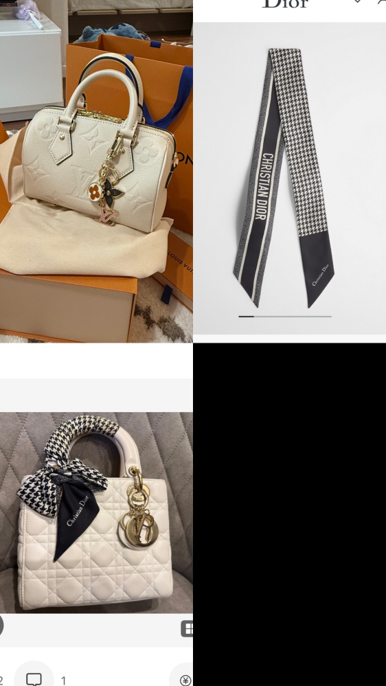 ヴィトンのスピーディーの白に、Diorのスカーフを合わせるのはおかしい