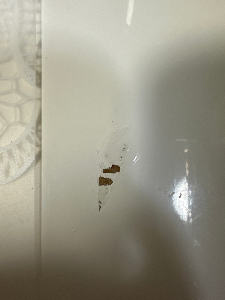 ダイニングテーブルに付いた接着剤がこぼれていたをのを気が付か 