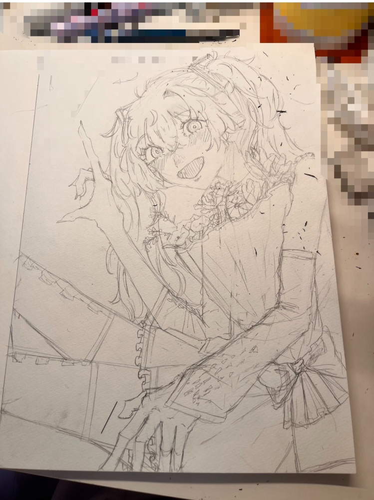 中学校の課題で書いた絵 イラストについててです！中学2年で完全独学にしては上手いですか
