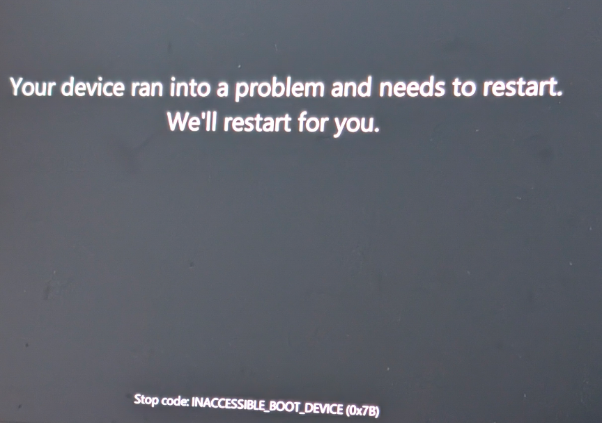 PCが突然開かなくなり、Stopcode:INACCESSI - Yahoo!知恵袋