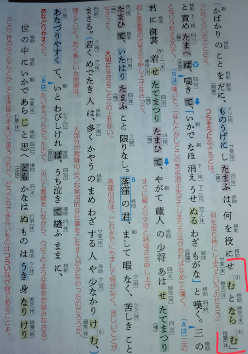 ①「む」が2つありますが、それぞれなぜ連体形だと分かるのです 